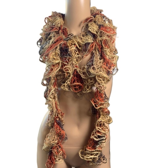 Unbranded Accessories - Ruffled‎ Multicolor Open-Knit Long Scarf 100 Inch Fairycore Academia Ballet-core